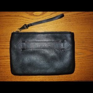 LIKE NEW: Stylish Black Leather Wristlet